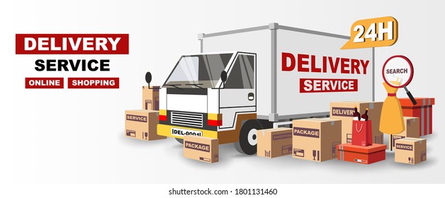 
24 hours delivery service vector design