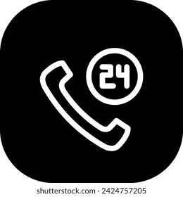 24 Stunden Lieferservice-Symbol mit schwarz gefüllter Linie Umriss-Stil. Zeit, 24, Uhr, Geschäft, Kunde, Stunde, rund. Vektorgrafik