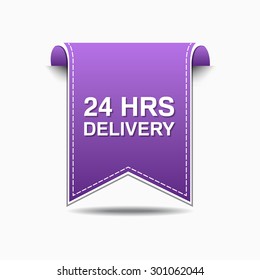 24 Hours Delivery Violet Vector Icon Design