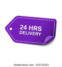 24 Hours Delivery Violet Vector Icon Design
