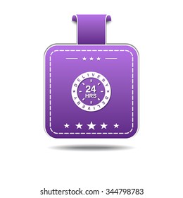 24 Hours Delivery Violet Vector Icon Design
