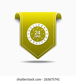 24 Hours Delivery Yellow Vector Icon Design
