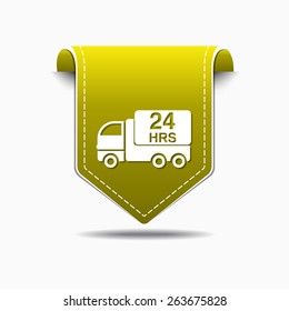 24 Hours Delivery Yellow Vector Icon Design