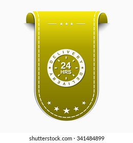 24 Hours Delivery Yellow Vector Icon Design