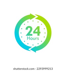 24 hours design template illustration