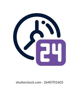 24 hours duotone icon. Sleek and modern vector icon for websites, mobile apps, marketing materials, and corporate design. Fully scalable and ready to use.