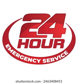 24 hours emergency service label design