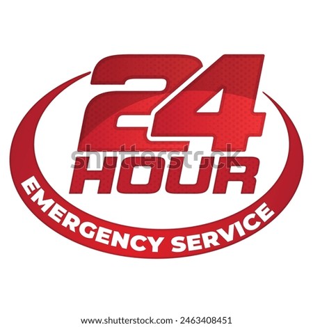 24 hours emergency service label design
