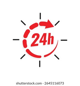 24 hours everyday open service concept background template