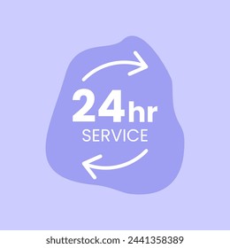 24 Stunden tägliche offene Zeit Service Flat Poster