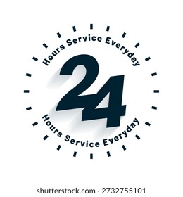 24 hours everyday service support background vector