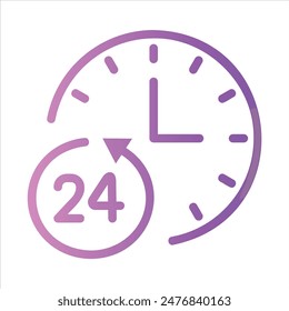 24 hours in flat design style