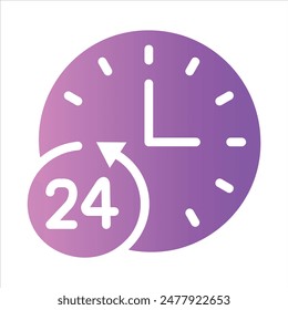 24 hours in flat design style
