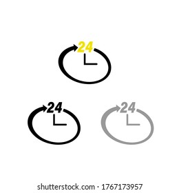 24 hours flat icon illustration