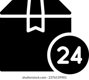 24 hours glyph icon illustration vector