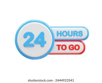 24 hours to go text illustration rendering