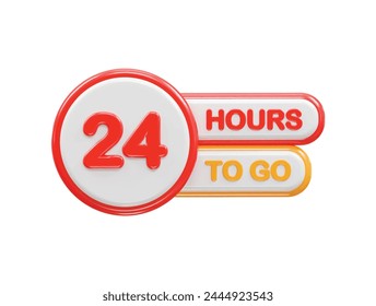 24 hours to go text illustration rendering