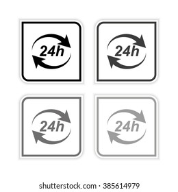 24 hours -  grayscale vector icon