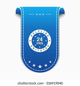 24 Hours Helpline Support Blue Vector Icon