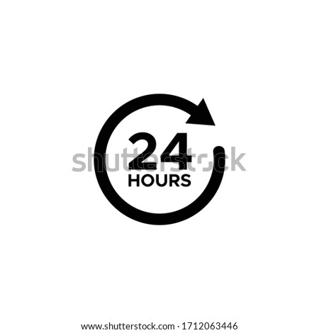 24 hours icon, 24hours icon sign and symbol vector design