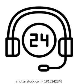 24 Hours icon black line style, you can use for commercial