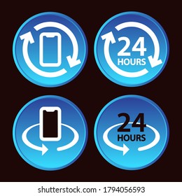24 Hours icon with blue gradient