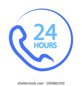 24 Hours Icon. Call Center Icon. 24 Hour Work Schedule.