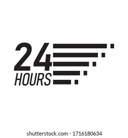 24 Hours icon, Can be used for additional posters, movies, videos, photos, advertisements, etc.