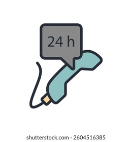 24 hours icon collection .design style with background