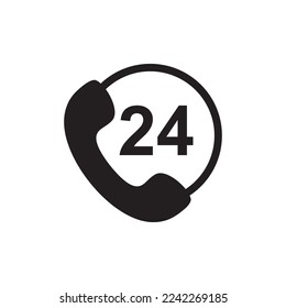 24 hours icon , costumer service icon