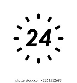 24 hours icon. Delivery service icon or support. Vector illustration. Logo design icon