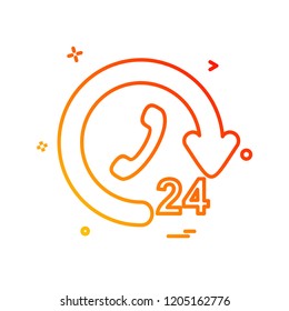 24 hours icon design vector