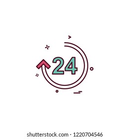 24 hours icon design vector 