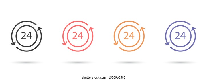 24 hours  icon design vector graphic