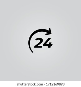 24 hours icon design vector . 24 hours open icon 