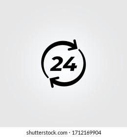 24 hours icon design vector . 24 hours open icon 