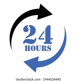 24-Stunden-Icon-Design-Vektorgrafik