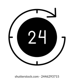24 Hours icon editable stock vector illustration