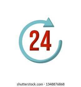 24 hours icon filled outline glyph