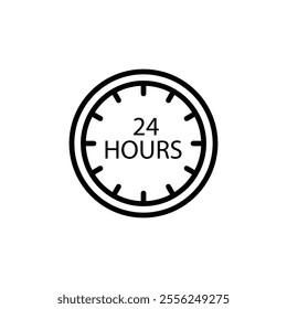 24 hours icon Flat symbol set outline