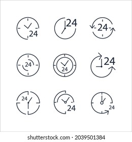 24 hours icon icons symbol vector elements for infographic web