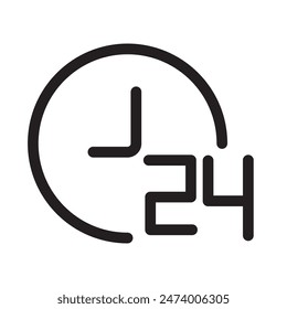 24 Hours Icon Ideal for Time Management and Service Availability