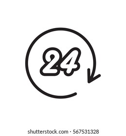 24 hours icon illustration isolated vector sign symbol