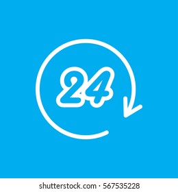 24 Hours Icon Illustration Isolated Vector Sign Symbol