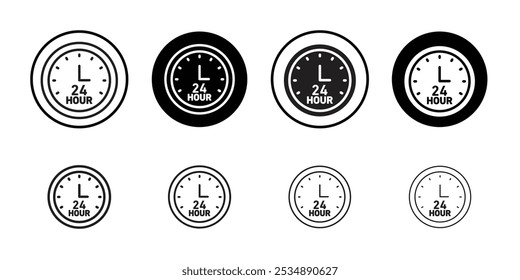 24 hours icon Isolated flat vector in outline