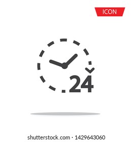 24 hours icon isolated on white background.