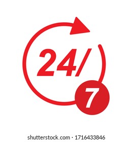 24 Stunden Symbol einzeln auf weißem Hintergrund. Vektorillustration