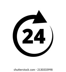 24 hours icon isolated on white background