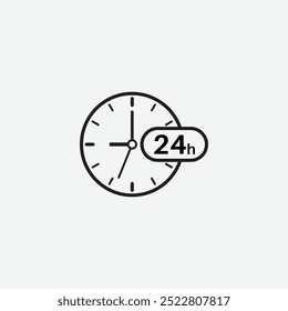 24 hours icon isolated on white background