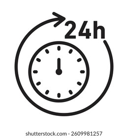 24 hours icon Line Art Logo set
